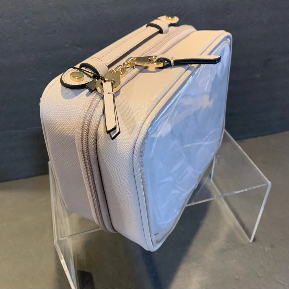 CALPACK NWT Mini Clear Cosmetic Zippered Travel  Case. Stone. - Picture 7 of 12